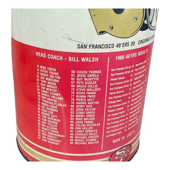 Vintage P&K San Francisco 49ers Metal TRASH CAN 19” Super Bowl XXIII Champions - Picture 12 of 16
